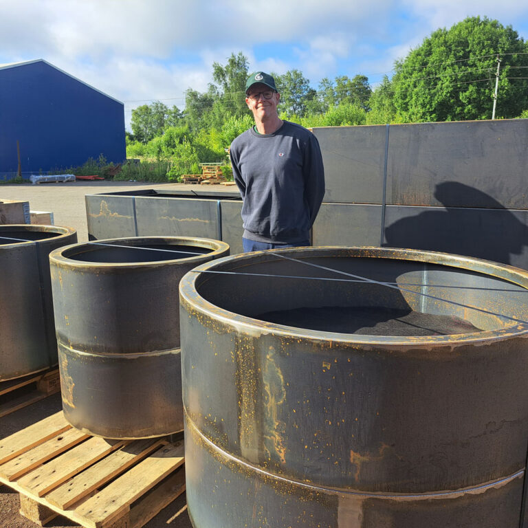 rund planteringskärl i corten