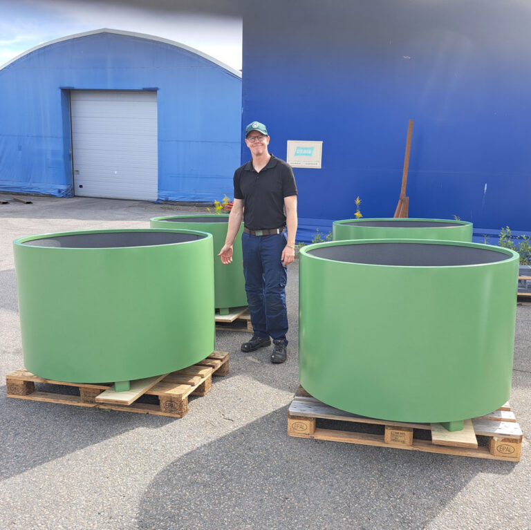 stor rund grön kruka ral 6011