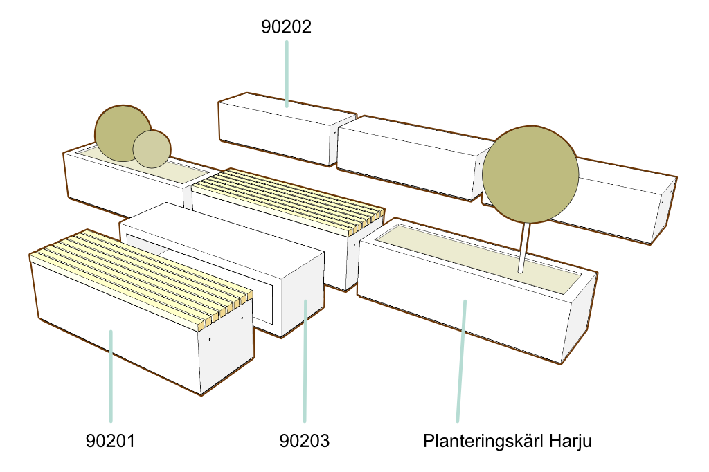 green city block med artikelnummer