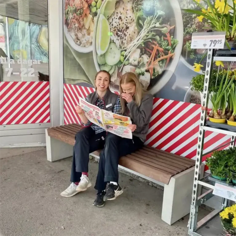 bank Baddare i betong och trä