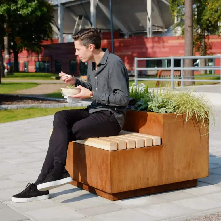planteringskärl med sittbänk